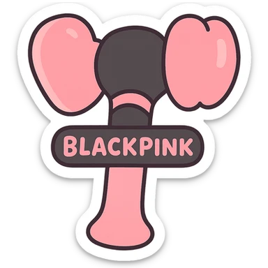 BLACKPINK-inspired object, black and pink colors, soft and trendy cartoon look, pastel toon style sticker