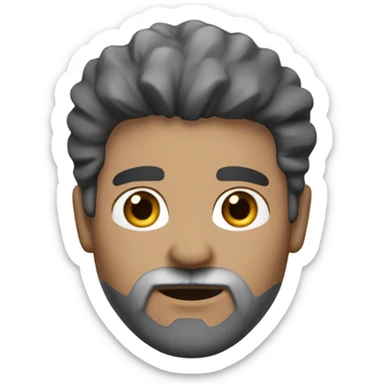 Make a male with a grey and black go tee beard with mainly black hair with some grey hairs  sticker