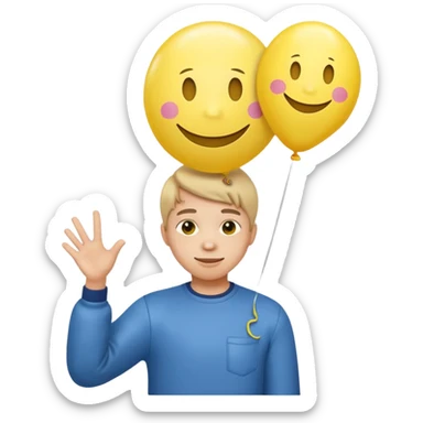 Teen with smiley-face balloon sticker