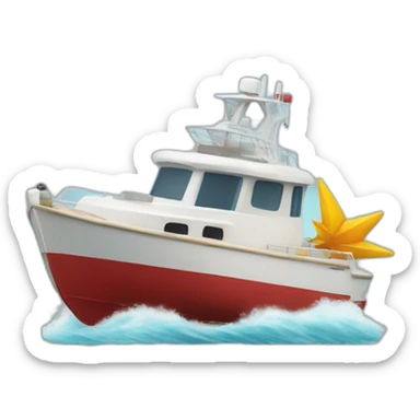 boat with rocket propulsion  sticker