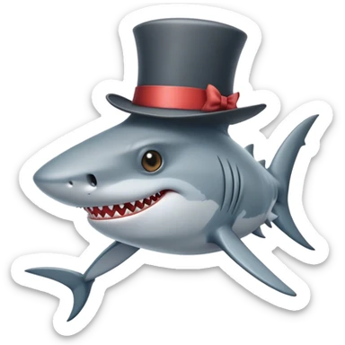 shark with tophat sticker