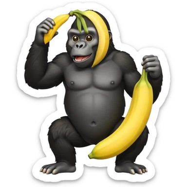 gorilla holding a banana  sticker