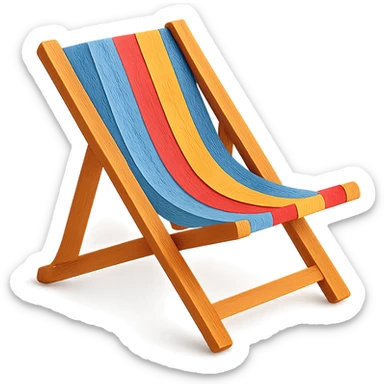 colorful and playful beach chair in paper-craft style sticker
