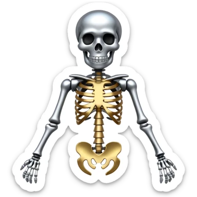 Skeleton made out of chrome sticker