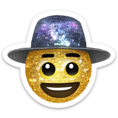 Discoball hat sticker