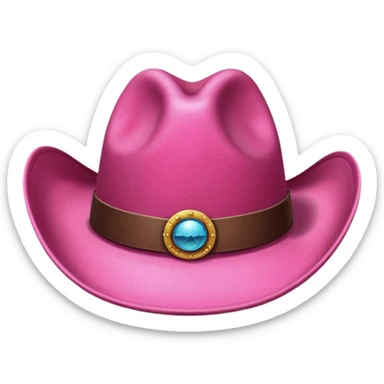 Pink cowboy hat sticker