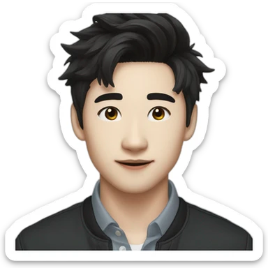 Henry Lau, dark hair, chinese, man sticker