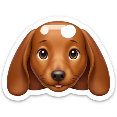 sympathetic dachshund dog classic emoji style sticker