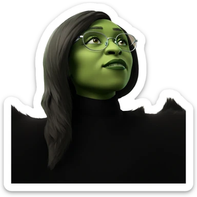 green skinned boy with glasses sticker