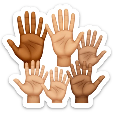 Make 7 hands each having names and the names are Oliver Aiden Ezra daddy mommy Amaya and ronin sticker