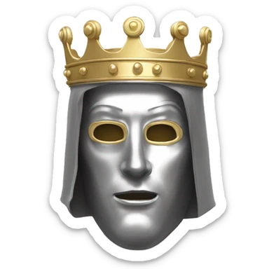king baldwin IV in silver full face mask up sticker
