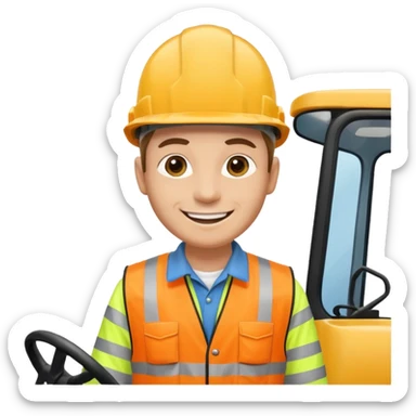 Scaffolder driving lorry after passing driving test sticker