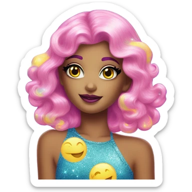 Lisa frank glitter moon sticker