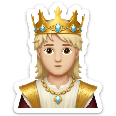 Sun Prince – sun circlet + white tunic,Golden Princes. sticker