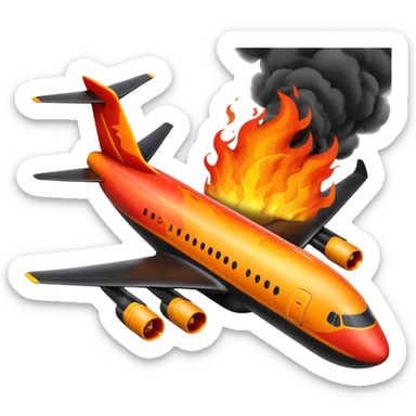 airplane jet fuel fire sticker