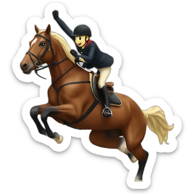 Horse rider jumping sticker