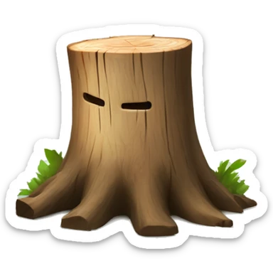 Tree stump with an axe cleaved in  it  sticker