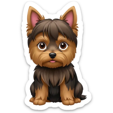 Yorkshire terrier na privada sentado fazer poop  sticker