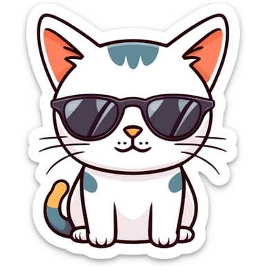 Cat with sunglasses sticker