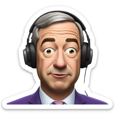Nigel Farage listening to music with eyes closed  sticker