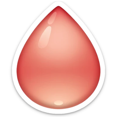 minimal abstract emoji symbolizing menstrual day,
soft rounded droplet shape,
warm muted red pastel,
gentle and non-graphic,
premium female health app style,
no text, no realism,
transparent background,
vector illustration
 sticker