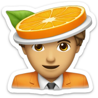 naranja partida por la mitad sticker