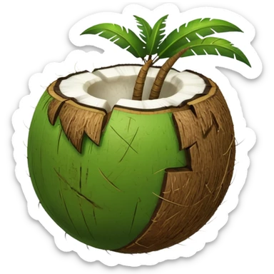 Green Coconut shell sticker