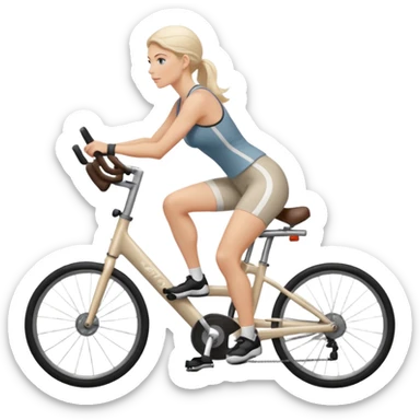 Bicycles Ergonomic bicycle of gym: seated white woman sticker