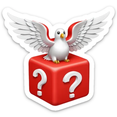 red being the block itself while the white parts are the question marks which are used in all of the lucky blocks, corners, and face. It has 2 white wings on each side sticker