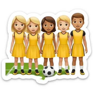 football team kids in yellow dress sticker