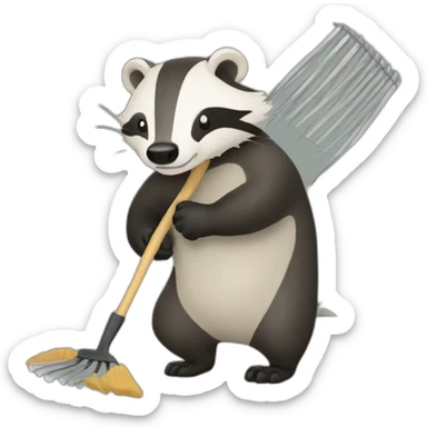 badger with a rake sticker
