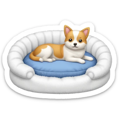 white Pet bed empty with no animal in it sticker