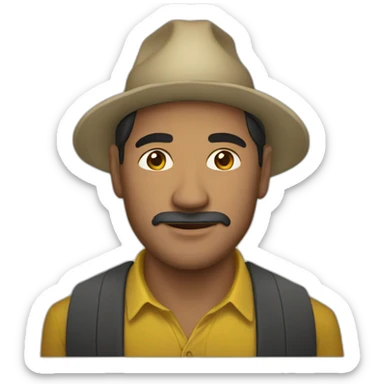 Colombian man with Vueltiao sticker