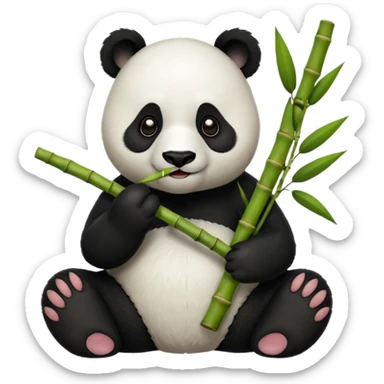 Panda eating bamboo sticker