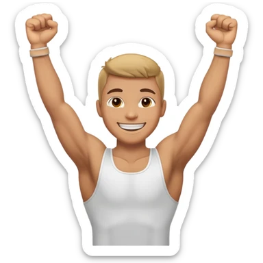 motivated person with arms raised in triumph sticker