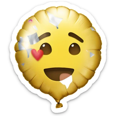 A foil balloon that’s say “I luv u” sticker