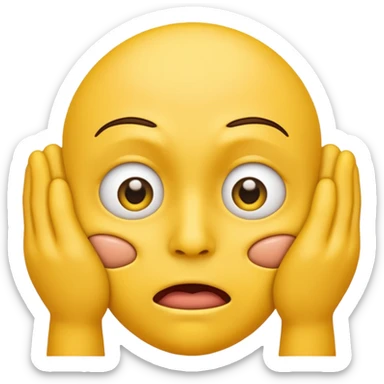 Yellow face emoji strangling itself sticker