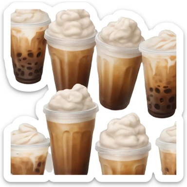 Aesthetic iced coffee with cold foam sticker