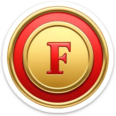 Currency crypto money symbol for the money "Fcoins" big letter F, casino coin colored

Dont make an E sticker