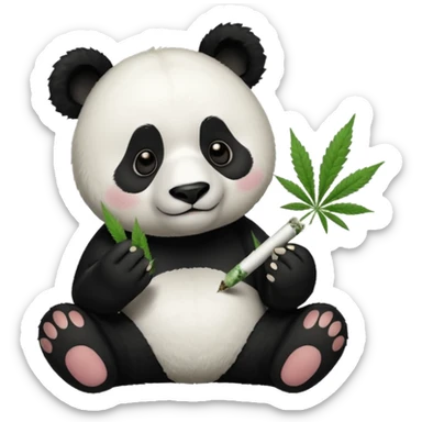 Panda Bajando locura de Marihuana con un video de youtube sticker