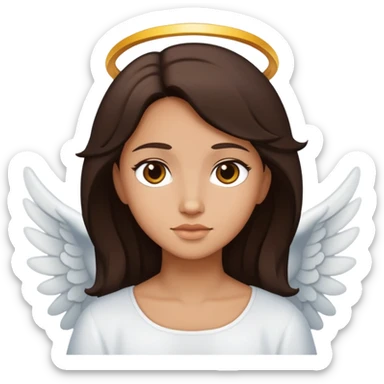 Light tan skin angel dark brown hair  sticker