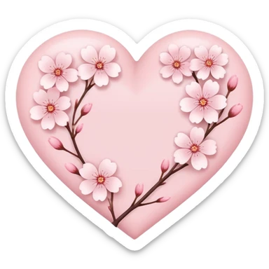 Sakura flower heart Cœur pastel sticker