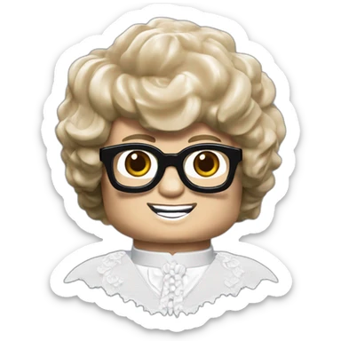 Lego austin powers with white lace jabot sticker