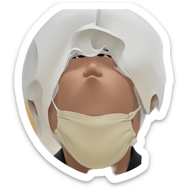masked boy in focus sticker