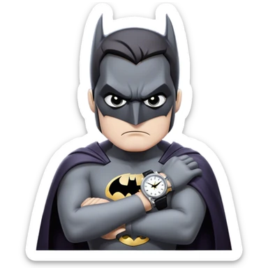 Batman looking stressed with watch sticker