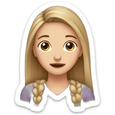 white girl with brown hairs (Teresa Campomar Hernando) crying of happiness  sticker