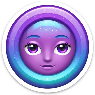 Glitter purple and cian inner circle sticker