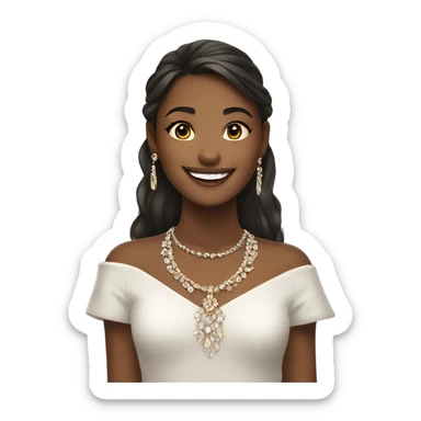 smiling girl with jewelry portrait sticker