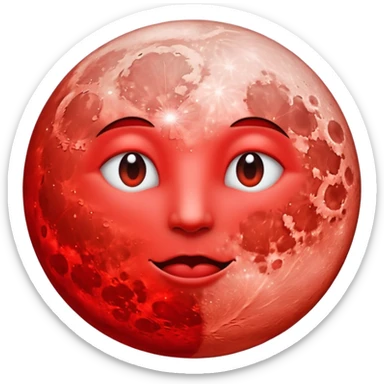 full moon red with glow  sticker