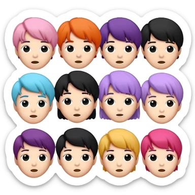 Puedes crear unos emoticonos de la banda de kpop BTS, su logo, el logo de su fandom, y a ellos sticker
